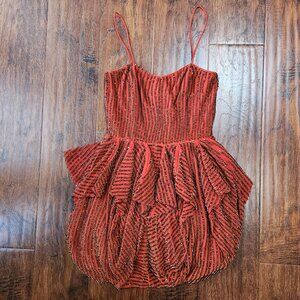 Sparkly draped skirt orange mini dress🍊 ✨️